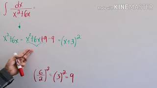 Integral completando el TCP Trinomio Cuadrado Perfecto  Ejemplo 1 [upl. by Nitsugua]