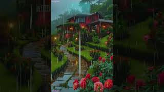 Peaceful Garden Stroll with Gentle Rainfall cottagevibes rainsounds rain [upl. by Macdonell]