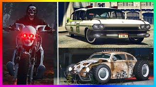 NEW Halloween Vehicles ALL CarsBikes BRIGHAM Sanctus HEARSE GTA 5 DLC 2024 GTA Online Update [upl. by Novets]