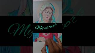 fine artwork with pencil colour🤩 mothermary jesus mariam shorts viral youtubeshorts trending [upl. by Aridnere720]