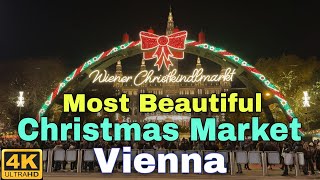 Vienna Christmas Markets 2024 Rathausplatz Walking Tour 4K UHD [upl. by Zacherie]