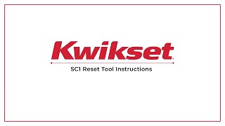 SmartKey SC1 Reset Tool Instructions  Kwikset SmartKey Security™ [upl. by Zipah]