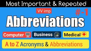 Abbreviations Abbreviations for Competitive Exams Commonly used Abbreviations amp Acronyms [upl. by Bonnee99]