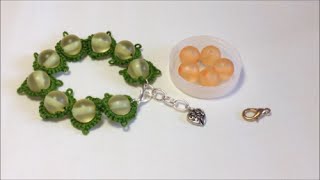 Frivolité con aguja paso a paso pulsera muy sencilla [upl. by Sutelc]