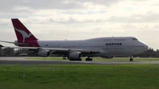 Qantas Boeing 747400 Adelaide departure [upl. by Atirac]