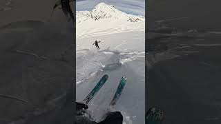 I was in a BAD position for THIS to happen 🤯 avalanche ski skiing freeride pov [upl. by Nomled]