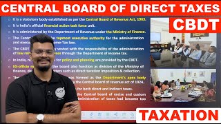 Central Board of Direct Taxes  CBDT  What is Central Board of Direct Taxes  Taxation  UGT [upl. by Adnaloy933]