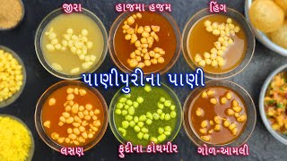 લારી પર મળે તેવા 6 અલગ ફ્લેવર માં પાણીપૂરીનું પાણી  6 Flavours pani puri pani  pani puri ka pani [upl. by Leinod]