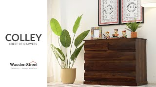 Colley 5Drawer Wooden Chest Of Drawers  Chest of Drawers Designs 2024  WoodenStreet [upl. by Anayet]