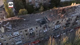 Residential buildings heavily damaged after deadly Russian airstrike in Kramatorsk [upl. by Akiret]