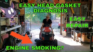 Smoking Lawn Mower Briggs and Stratton Head Gasket Diagnosis and Repair Easy DIY [upl. by Ahtnamys762]