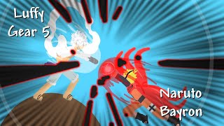 Luffy gear 5 vs Naruto Bayron Mode Stick nodes Fight [upl. by Jahdiel]