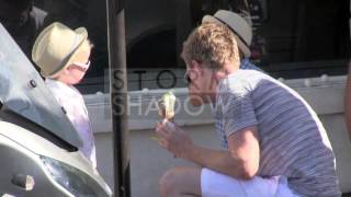 EXCLUSIVE Neil Patrick Harris David Furnish and family for ice cream in Saint Tropez [upl. by Aneekal]