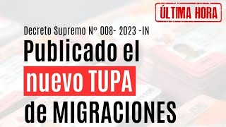 Migraciones publicó Tupa Ya se podrá realizar Carnet de extranjería con Cpp venezuela peru [upl. by Granoff846]