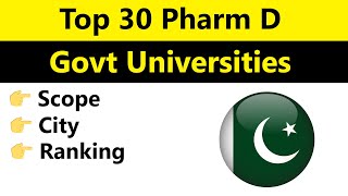 Top 30 Pharm D Govt Universities in Pakistan 2024 Scope Rankings Cities amp More [upl. by Dich]