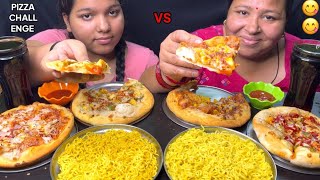 EATING 🍕 CHEESE PIZZA CHALLENGE I VARIETY PIZZA CHALLENGE I MAGGIE CHALLENGE I Foodie Gd I [upl. by Bonne]