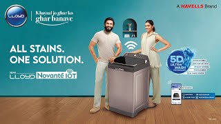 Lloyd Novante Washing Machine  IoT  5D Wash  Ranveer amp Deepika  Hindi  25 Sec [upl. by Ylesara]