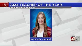 Amanda Hetland named Fargo Public Schools 2024 Teacher of the Year [upl. by Kathlene]