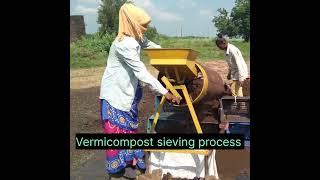 Vermicompost sieving process bharuch farming agriculture organic garden gujarat worms [upl. by Aicital]