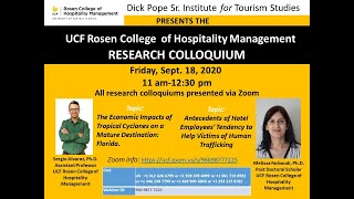 UCF Rosen College of Hospitality Management RESEARCH COLLOQUIUM Sept 2020 [upl. by Sparke]