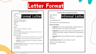 Letter writing format  How to write letters  Formal letter  Informal letter [upl. by Yecad]