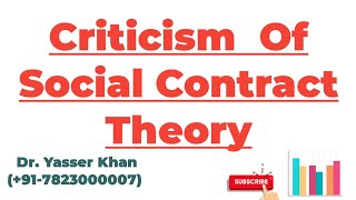 Criticism Of Social Contract Theory  Social Contract Theory  Political Science  Political Theory [upl. by Pinkerton]