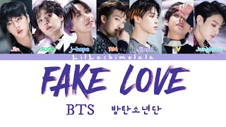 BTS “FAKE LOVE” Colour Coded Lyrics Romanized [upl. by Yak831]