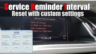 Audi A4 B8  VCDS Service Reminder Interval reset with custom setting [upl. by Elyod]