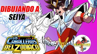 Dibujando a Seiya CABALLEROS DEL ZODIACO Proceso de dibujo Formato dibujo digital [upl. by Epillihp403]