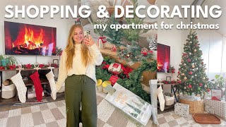 DECORATING FOR CHRISTMAS 🎁 shop with me amp haul cute decor apartment tour  Charlotte Pratt Vlogmas [upl. by Ynaffital]