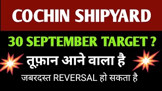 Cochin Shipyard Share 🔴 Latest News Today  Cochin Shipyard Share Target amp Analysis 30 Sep 2024 [upl. by Christianna]