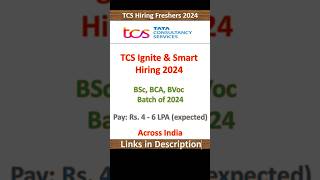 TCS Smart Hiring 2024  BSc BCA BVoc 2024 Batch  Fresher Jobs  IT Jobs  Across India [upl. by Fagen]