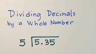 How to Divide Decimals by a Whole Number Basic Math Review on Decimals [upl. by Kulda]