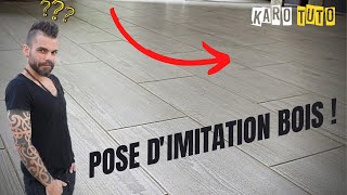 POSE DE CARRELAGE IMITATION BOIS IMITATION PARQUET AU SOL [upl. by Ricardo]