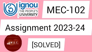 SOLVED MEC102 Assignment 202324 Question no 1 ISLM [upl. by Nobile]