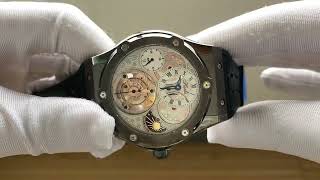 GMT Flying Tourbillon Manual Movement Mechanical Mens Watch Haofa Model 1919 [upl. by Emlynn770]