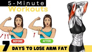 5 Minute Simple FLABBY ARMS Workout ✔ ANYONE CAN DO IT [upl. by Wiatt]