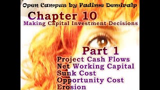 Cash Flows Net Working Capital  Sunk  Opportunity Cost  Erosion  Chapter 10 Part 1 [upl. by Aserret]