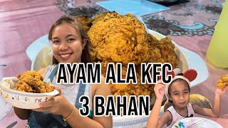 Ayam Goreng Ala KFC 3 Bahan  sarawakborneo cooking [upl. by Lewison]