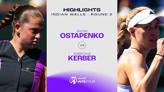 Jelena Ostapenko vs Angelique Kerber  2024 Indian Wells Round 2  WTA Match Highlights [upl. by Debora441]