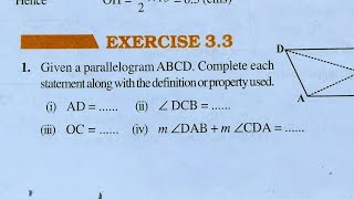 Class 8th maths l Exercise 33 l Chapter 3 l NCERT l Solution l understanding Quadrilateral [upl. by Anirbys]