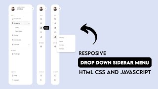 Responsive Sidebar Menu using HTML CSS and JavaScript  Dropdown Side Navigation Bar [upl. by Aremaj]