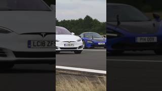 McLaren 720S vs Tesla Model S P100D dragrace youtubeshorts mclaren720s tesla credit Carwow [upl. by Steward615]