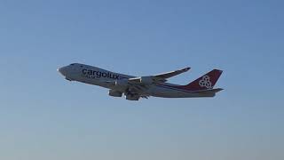 cargolux RB211 747 takeoff LXSCV [upl. by Ronda]