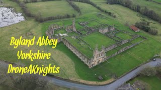 Byland abbey Yorkshire Xmas day drone day Music by ​musicpandaph2932 [upl. by Artema]