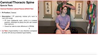 Cervical Rotation Lateral Flexion CRLF Test  Rationale amp Interpretation [upl. by Annaiv891]