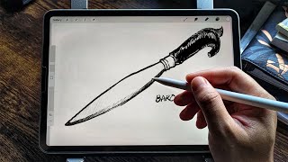 How to draw Barong  Filipino sword [upl. by Edieh]