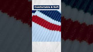 Classic Style COUVER Unisex Crew Socks with Red amp Blue Stripes [upl. by Seravaj]