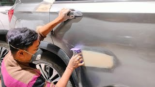 full car Denting and painting process  Dekhainge 2k putty sanding porcess ft [upl. by Yeslrahc]