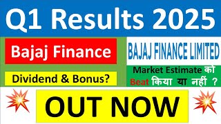 BAJAJ FINANCE Q1 results 2025  BAJAJ FINANCE results today  BAJAJ FINANCE Share latest News today [upl. by February48]